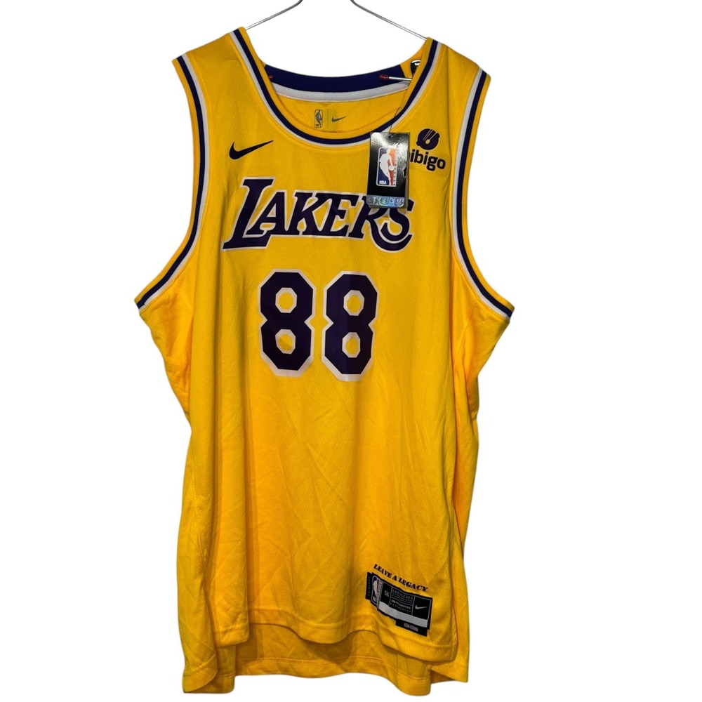 Nike Lakers #88 Yunjin Swingman Jersey Los Angeles Legacy Edition New Yellow XXL